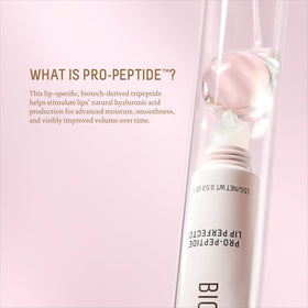 Biossance pro-peptide graphic highlighting plumping and lip health