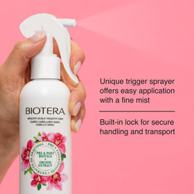 Biotera being applied to damp hair to lock color and soften