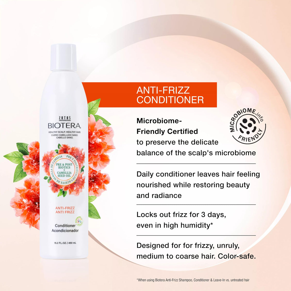 Biotera back label with ingredients and microbiome-friendly certification benefit