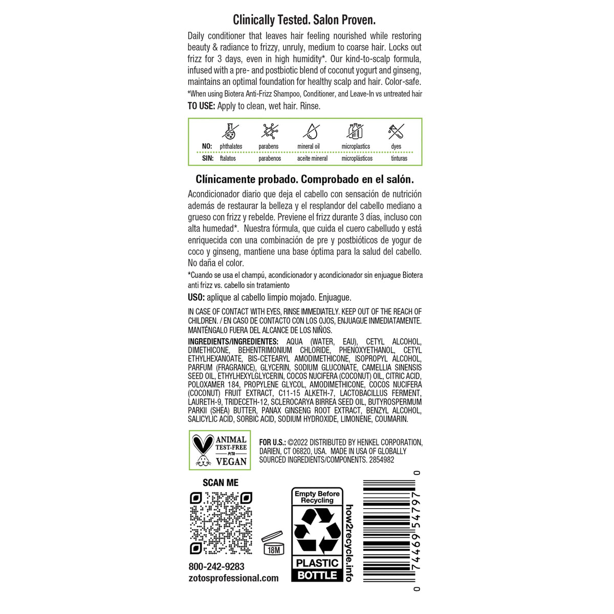 Biotera coconut and camellia display emphasizing natural oils and nourishing benefits