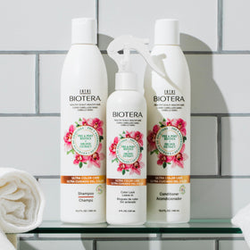 Biotera result showing glossy hair after one use and shine