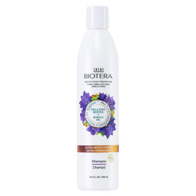Biotera front bottle showing label and 15.2 fl oz size, highlights moisture benefits