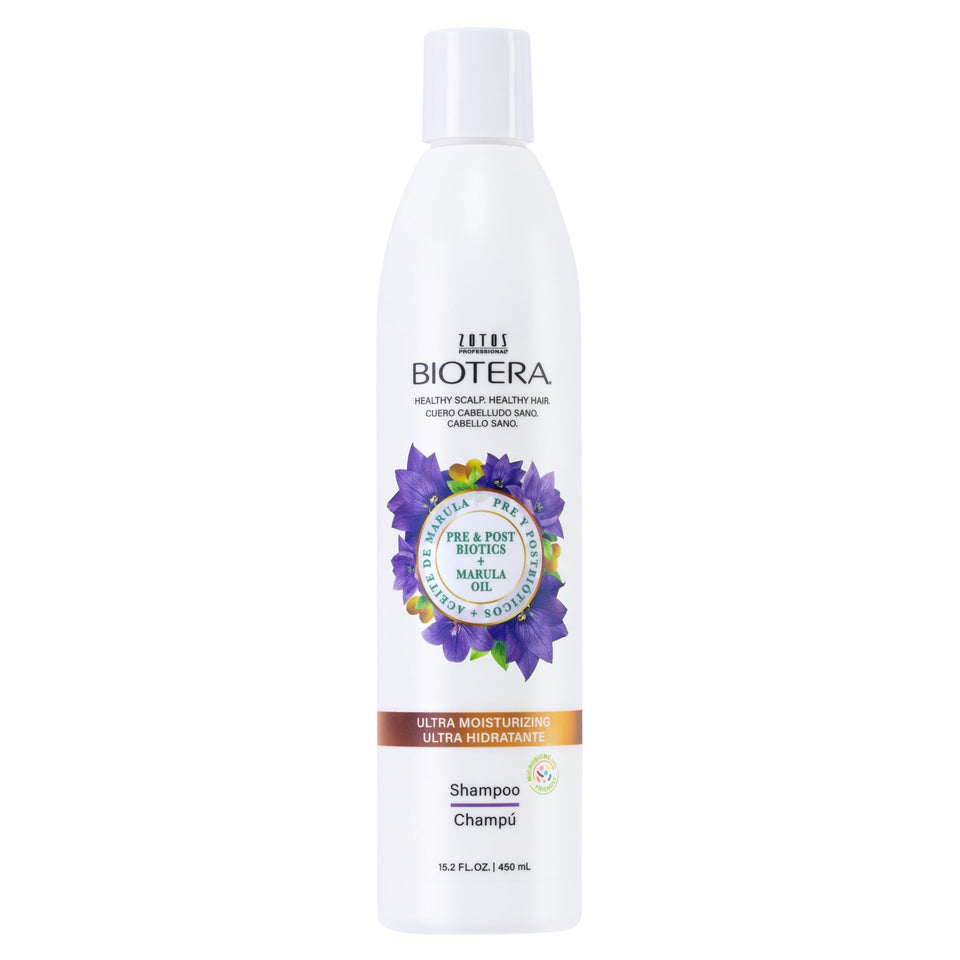 Biotera front bottle showing label and 15.2 fl oz size, highlights moisture benefits