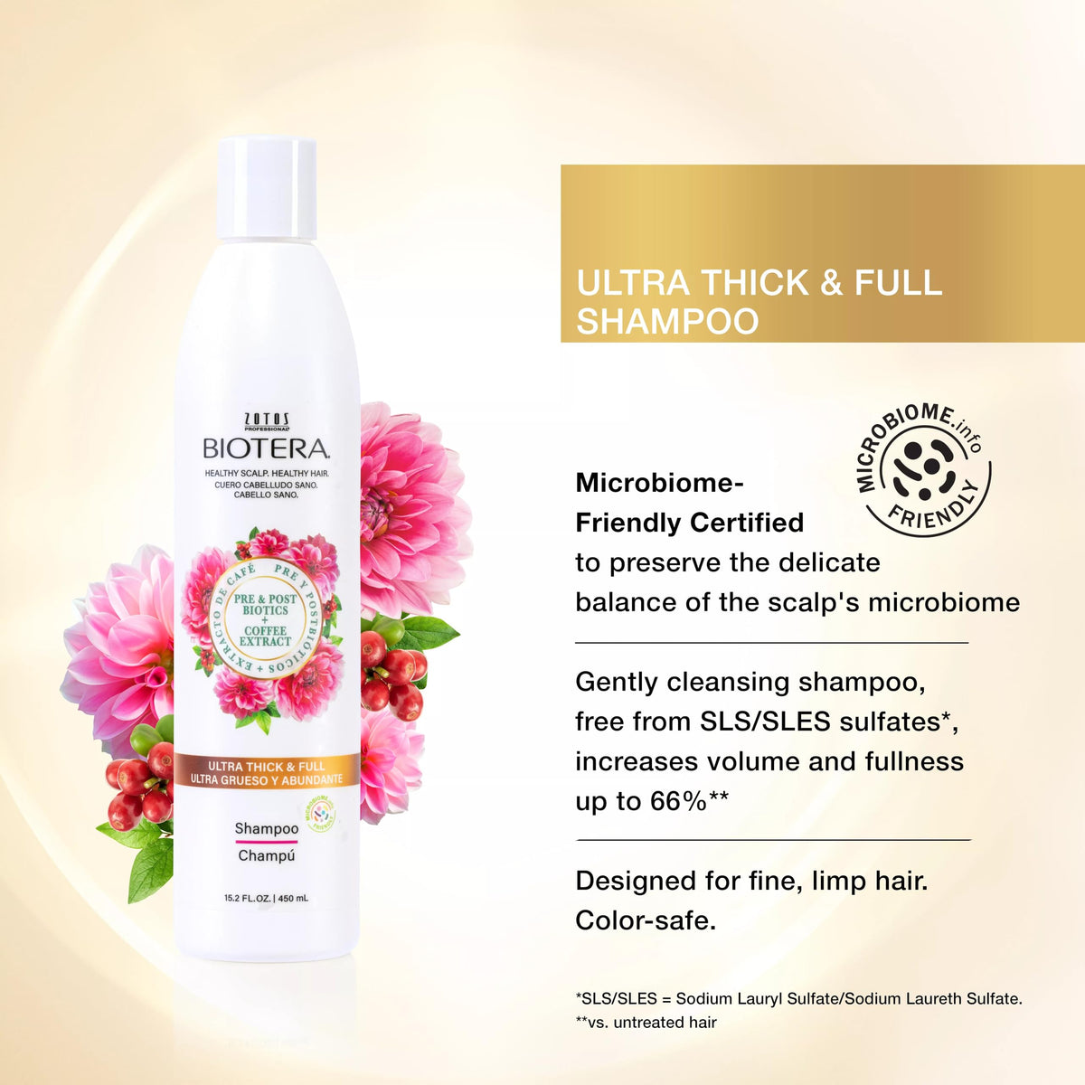 Biotera back label ingredients list highlighting microbiome-friendly claim