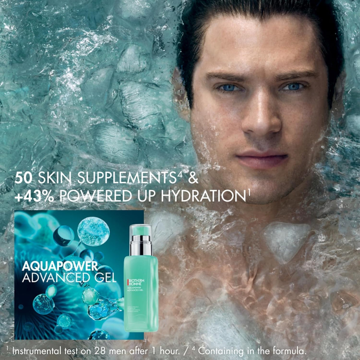 Biotherm Aquapower jar texture close-up demonstrating lightweight cooling gel