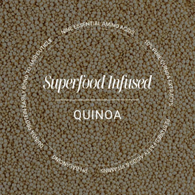 Creamy quinoa shampoo texture pouring to show moisturizing consistency and spreadability