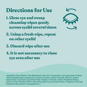 Biotrue wipe being used on eyelid margin demonstrating gentle cleansing benefit