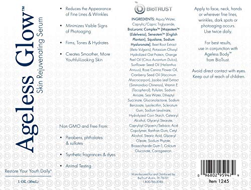 BioTrust dropper close-up dispensing serum to show lightweight, fast-absorbing texture