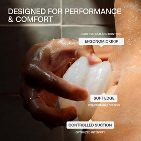 biotyspa cupping tool gliding on thigh to illustrate contouring massage