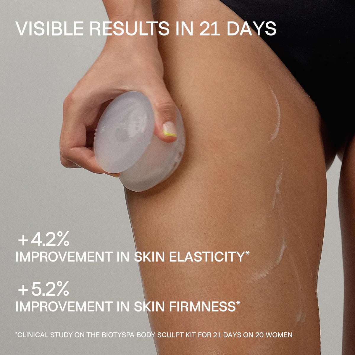 biotyspa silicone cup in hand for scale and ergonomic grip benefit