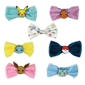 Bioworld hair clips worn in styled hair at event, colorful fandom accent