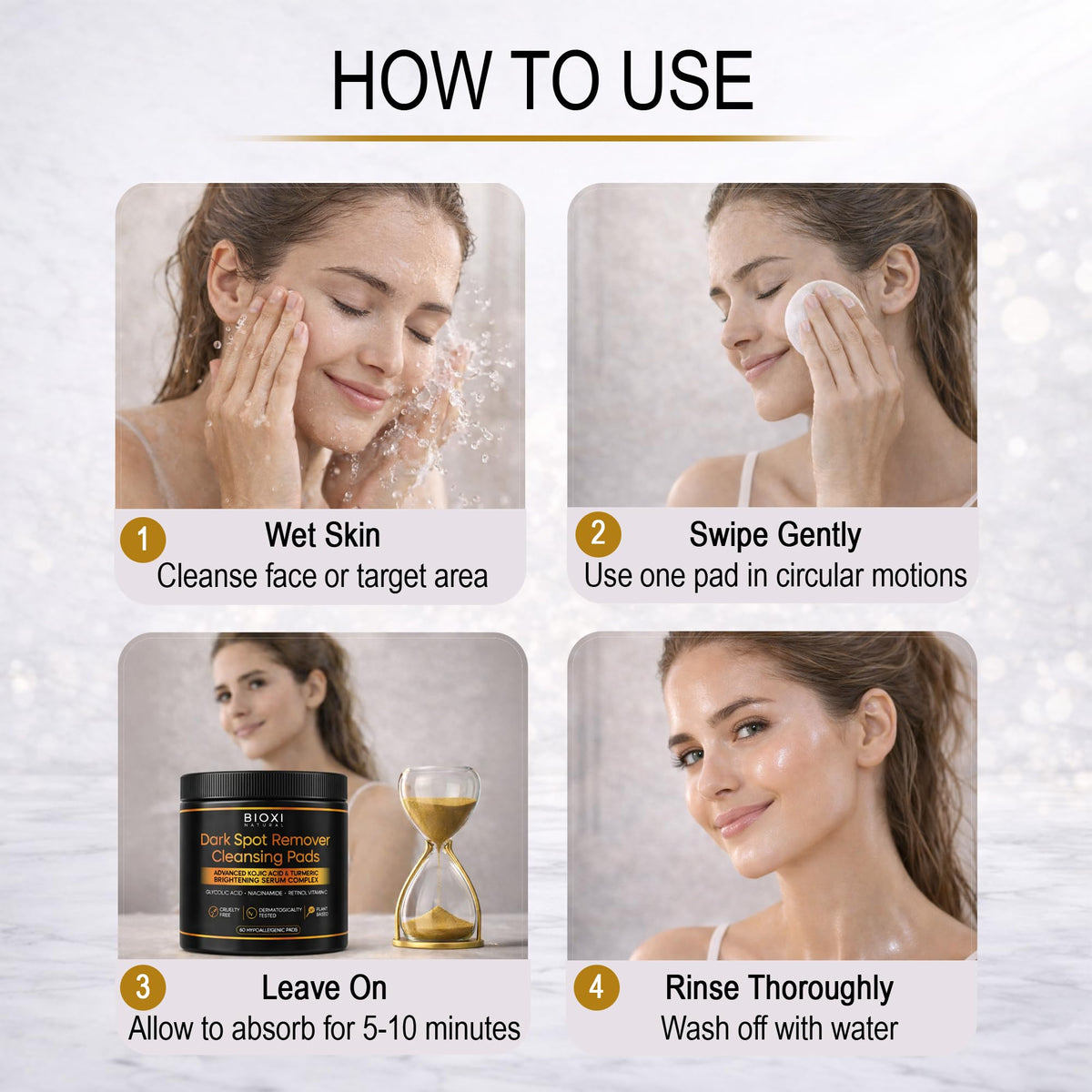 BIOXI using pad on body showing targeted care for uneven tone