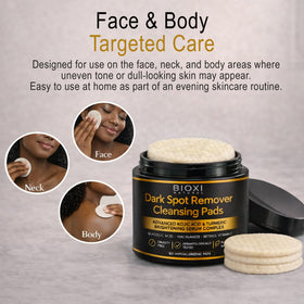BIOXI using pad on face at night demonstrating simple one-step routine