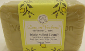 Bisous De Provence soap bar close-up texture showing dense triple-milled surface for longer life