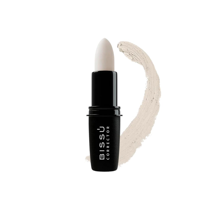 Bissú front packaging stick concealer showing shade label and portability benefit