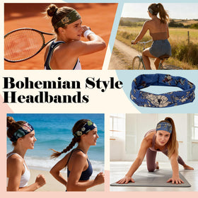 BITENET six floral headbands flat lay demonstrating color variety and outfit matching
