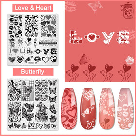 Biutee stamper transferring a floral design to a fingernail for salon-quality results