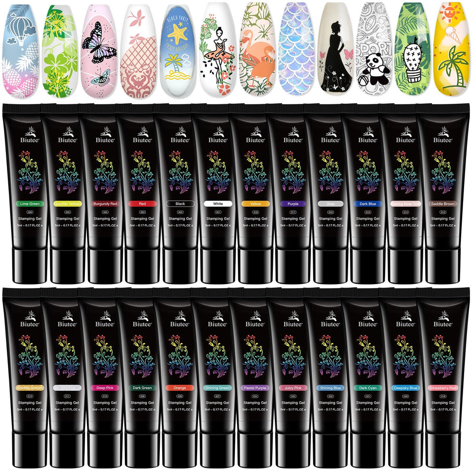 Biutee set front packaging showing all 24 colors and benefits