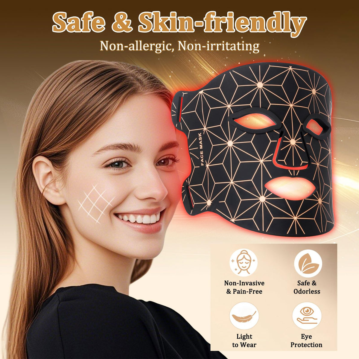 biuufish mask being worn hands-free to show user comfort and convenient home treatment