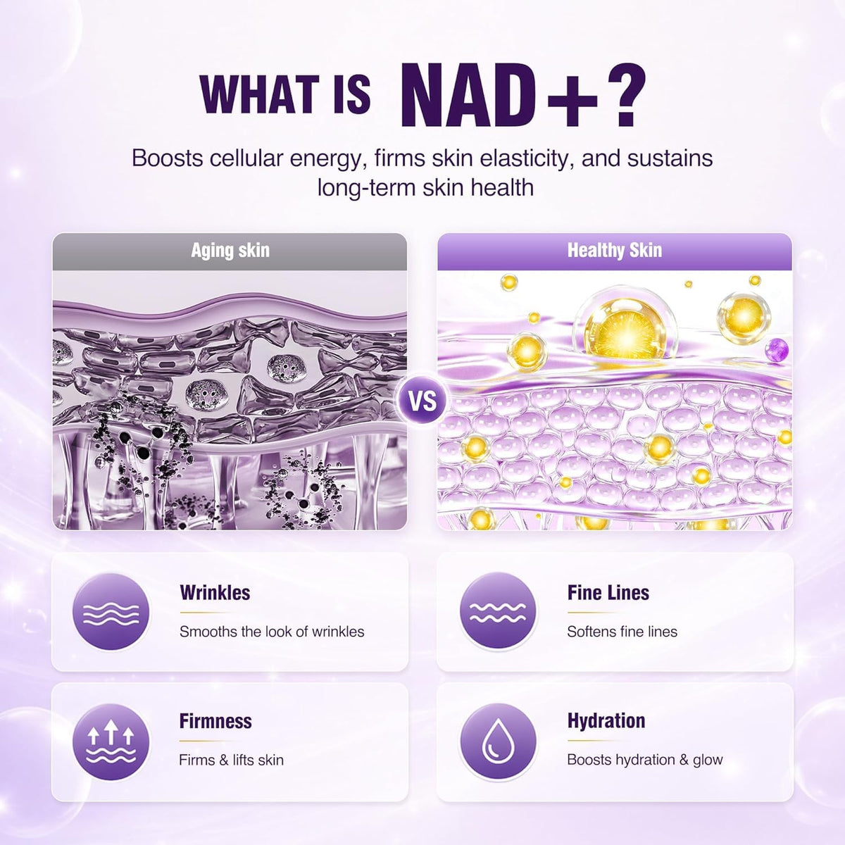 BIYSBER close-up of label highlighting NAD+ and retinol ingredients for transparency