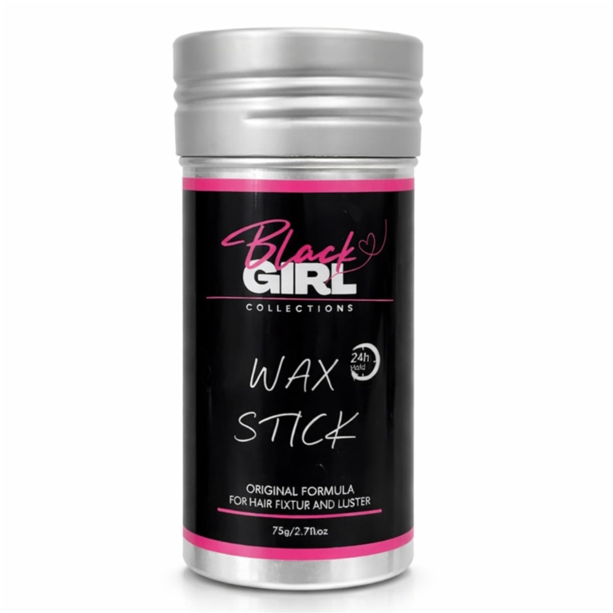 Black Girl Collections front packaging showing sleek wax stick for quick styling