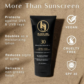 Black Girl Sunscreen applied to face demonstrating sheer blend and protection