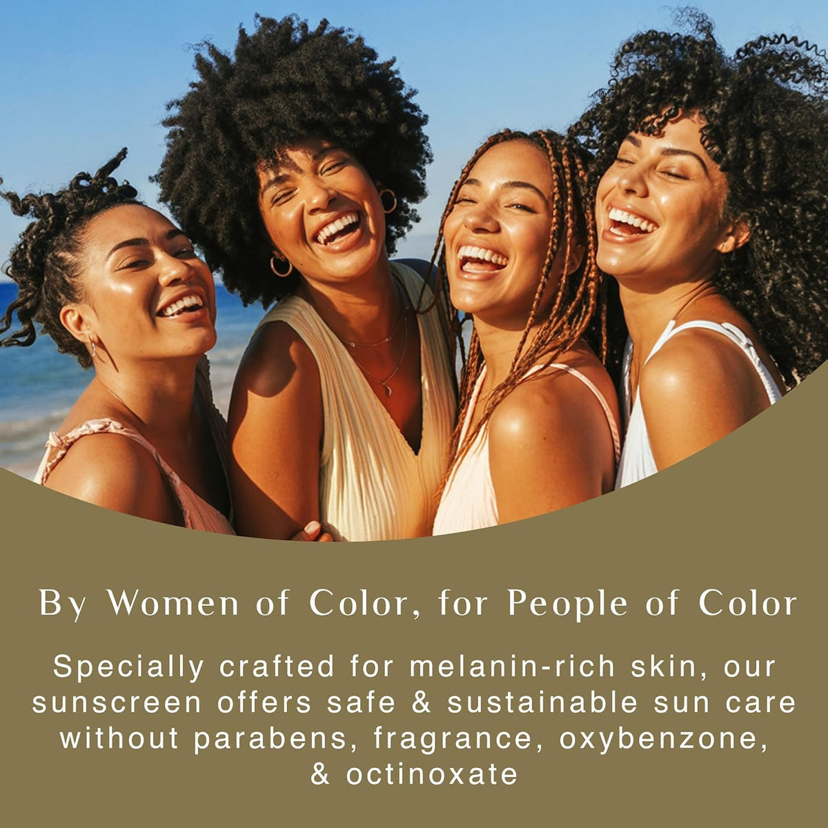 Black Girl Sunscreen in outdoor setting showing water-resistant active protection
