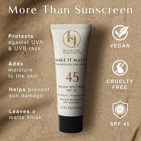 BLACK GIRL SUNSCREEN clear gel texture swiped showing quick absorption