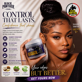 Black Panther Strong applied to edges demonstrating sleek hold benefit