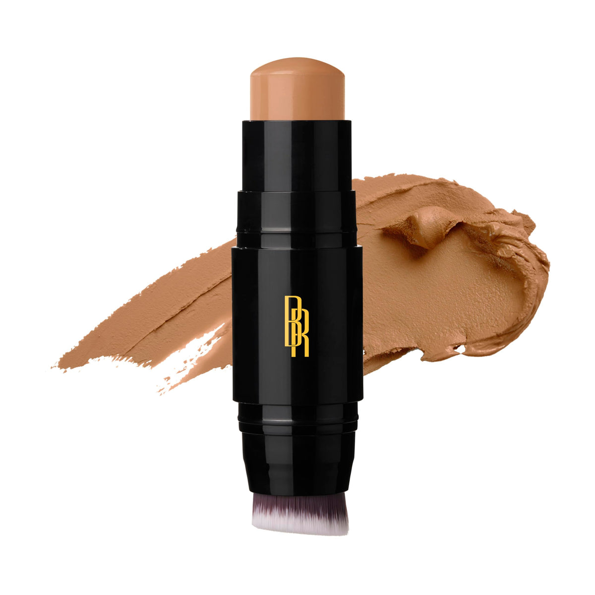 Black Radiance bronze glow front stick showing product and benefit of precise application