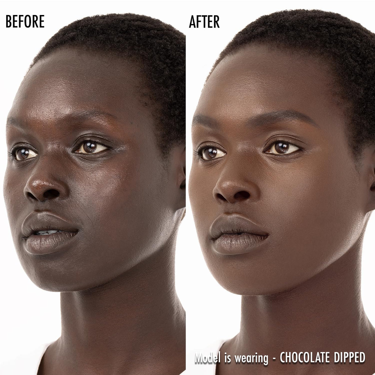Black Radiance contour demo on cheek showing sculpting and dimension benefits