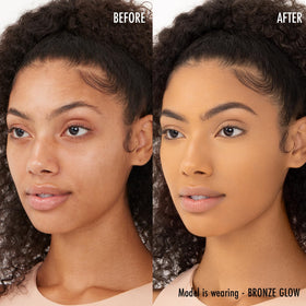 Black Radiance applied on model's face illustrating easy sculpting and blended finish