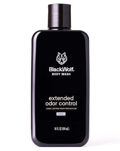 Black Wolf front bottle view showing label and agave scent benefit
