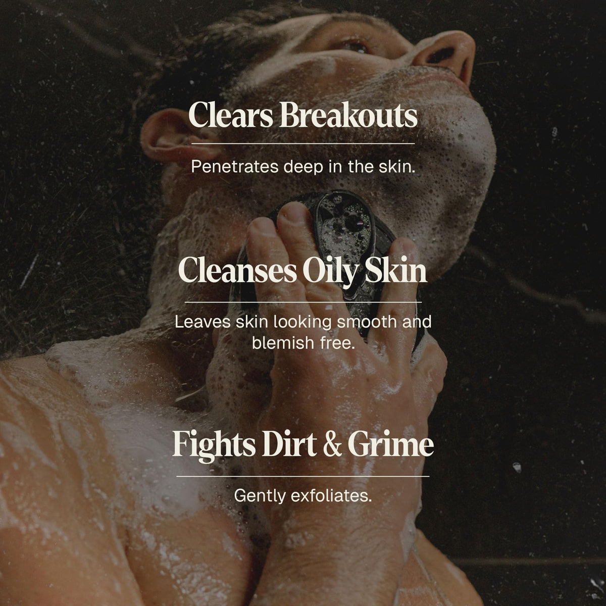 Black Wolf charcoal powder close-up texture showing deep-clean benefit