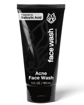 Black Wolf front bottle view showing charcoal face wash label and clear size