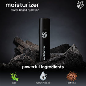 Black Wolf gel texture on fingertip showing lightweight, fast-absorbing hydration