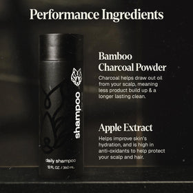 Black Wolf bottle in shower being used to rinse showing effective daily cleansing benefit