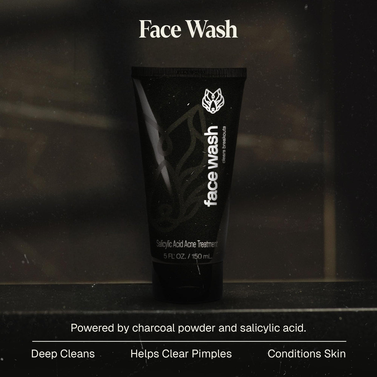 Black Wolf pump dispensing foam cleanser highlighting easy daily use