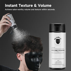 BlackMask powder close texture highlighting fine mineral grains for natural hold