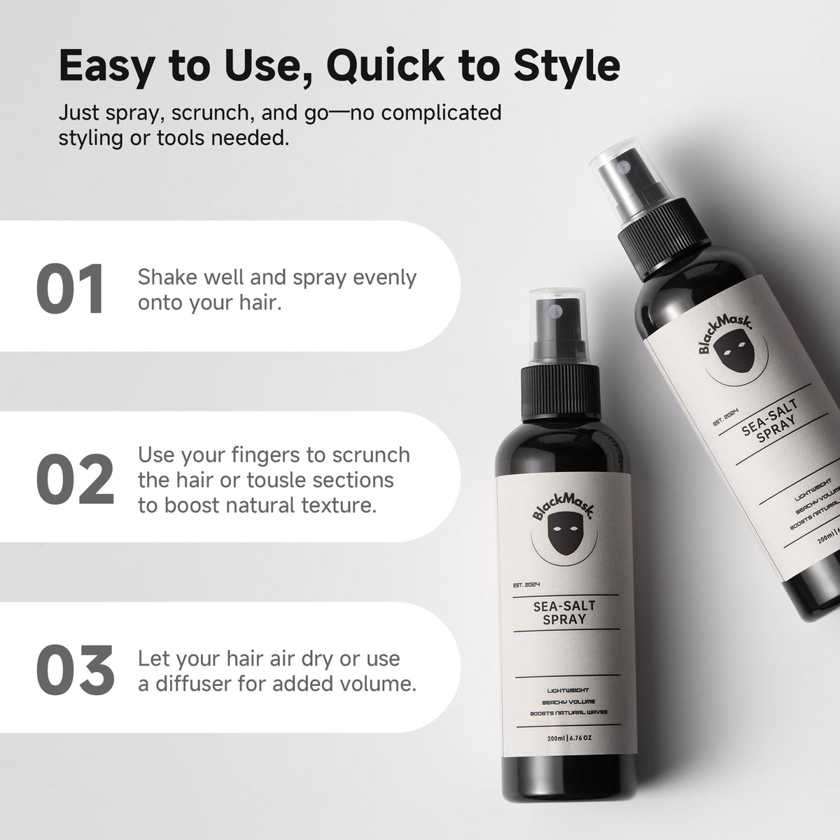 BlackMask with aloe and glycerin bottles highlighting soothing hydration