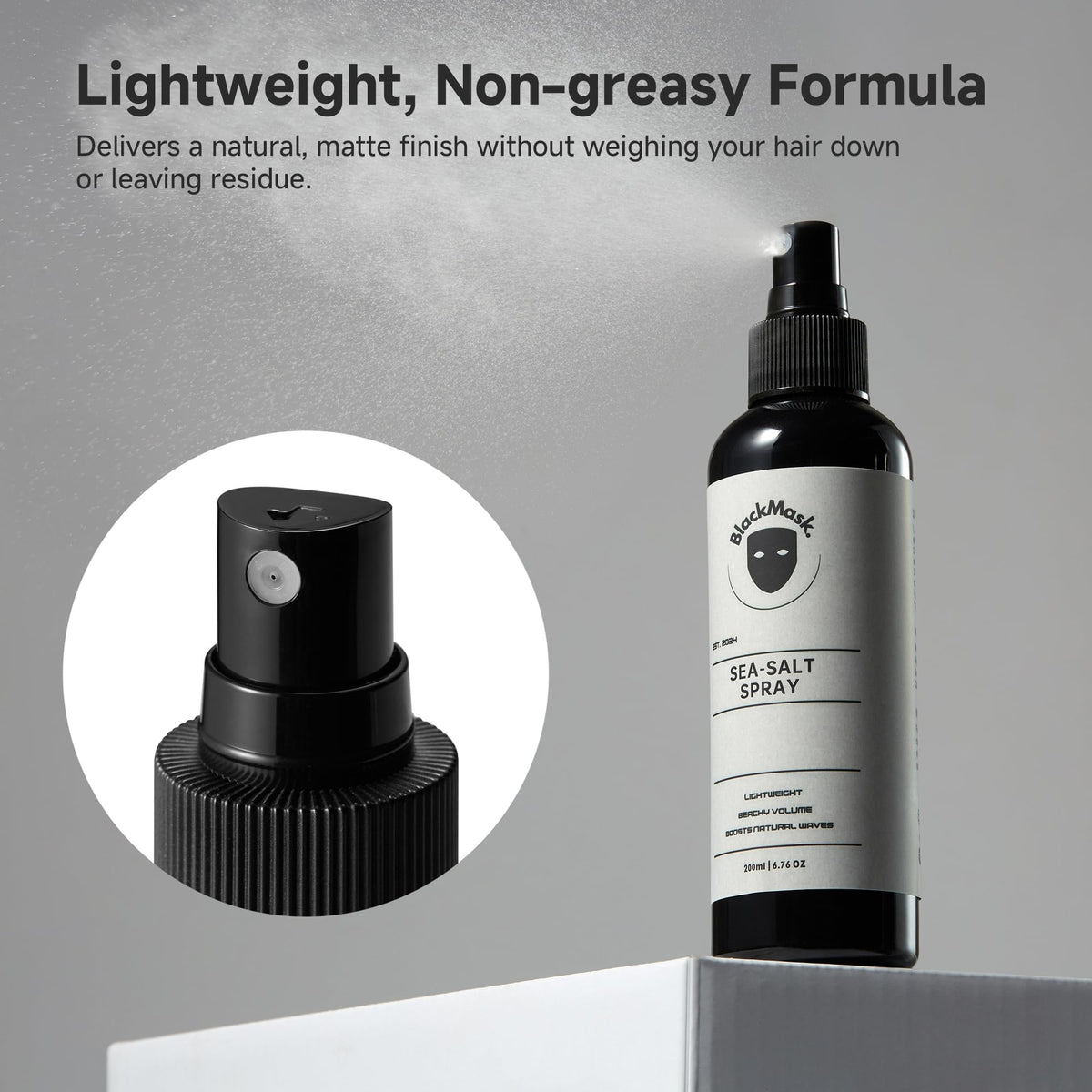 BlackMask used at roots showing visible lift and natural matte finish