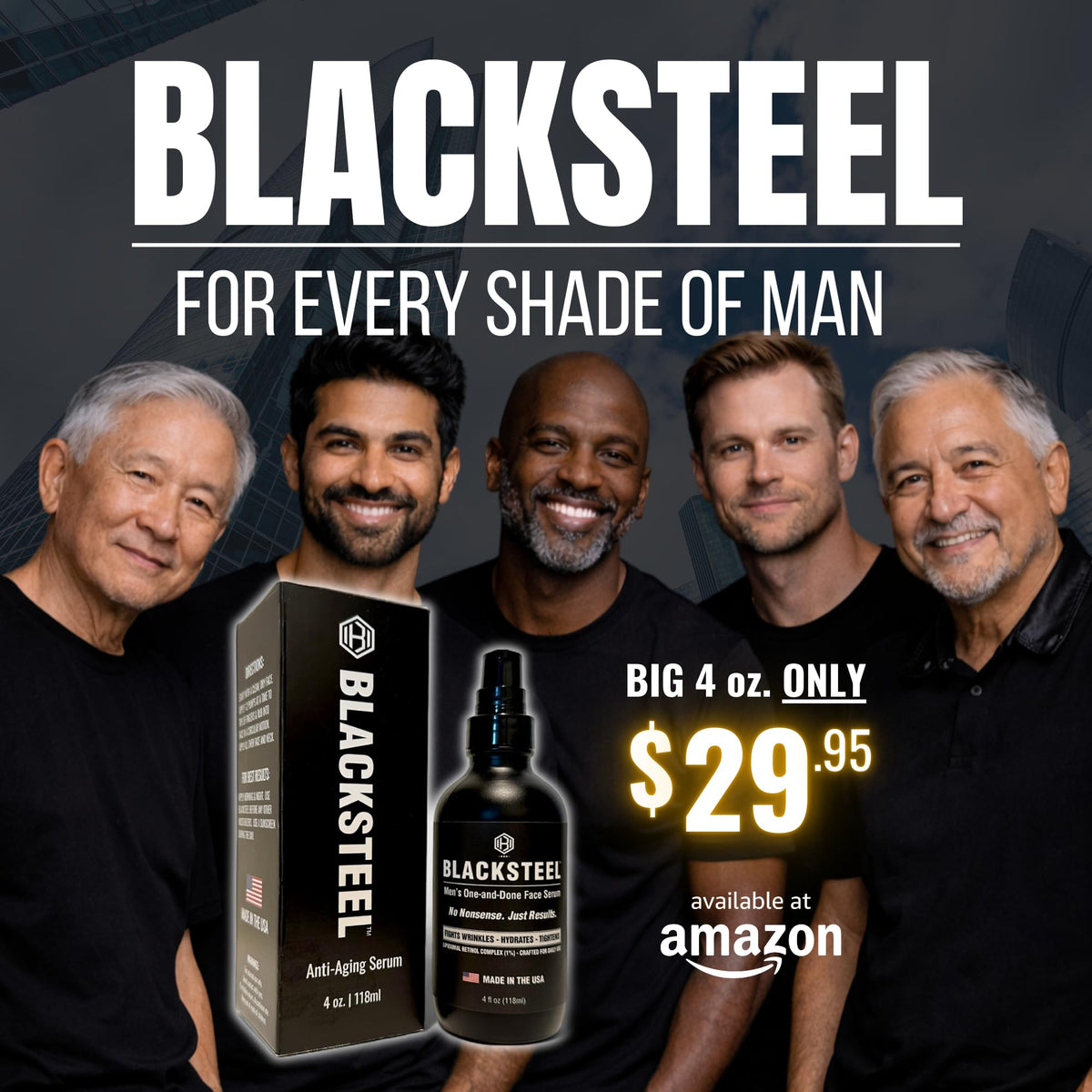 BLACKSTEEL applying serum to beard area demonstrating non-greasy finish and hydration benefit