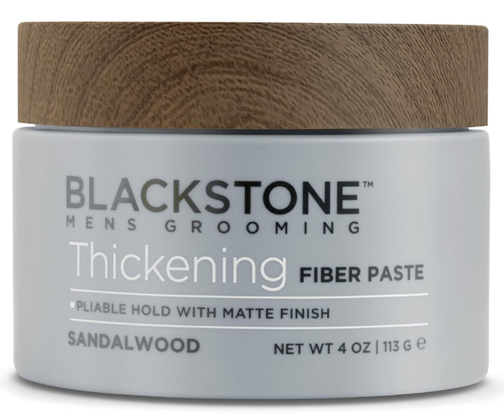 Blackstone front jar showing sandalwood scent and packaging for easy selection