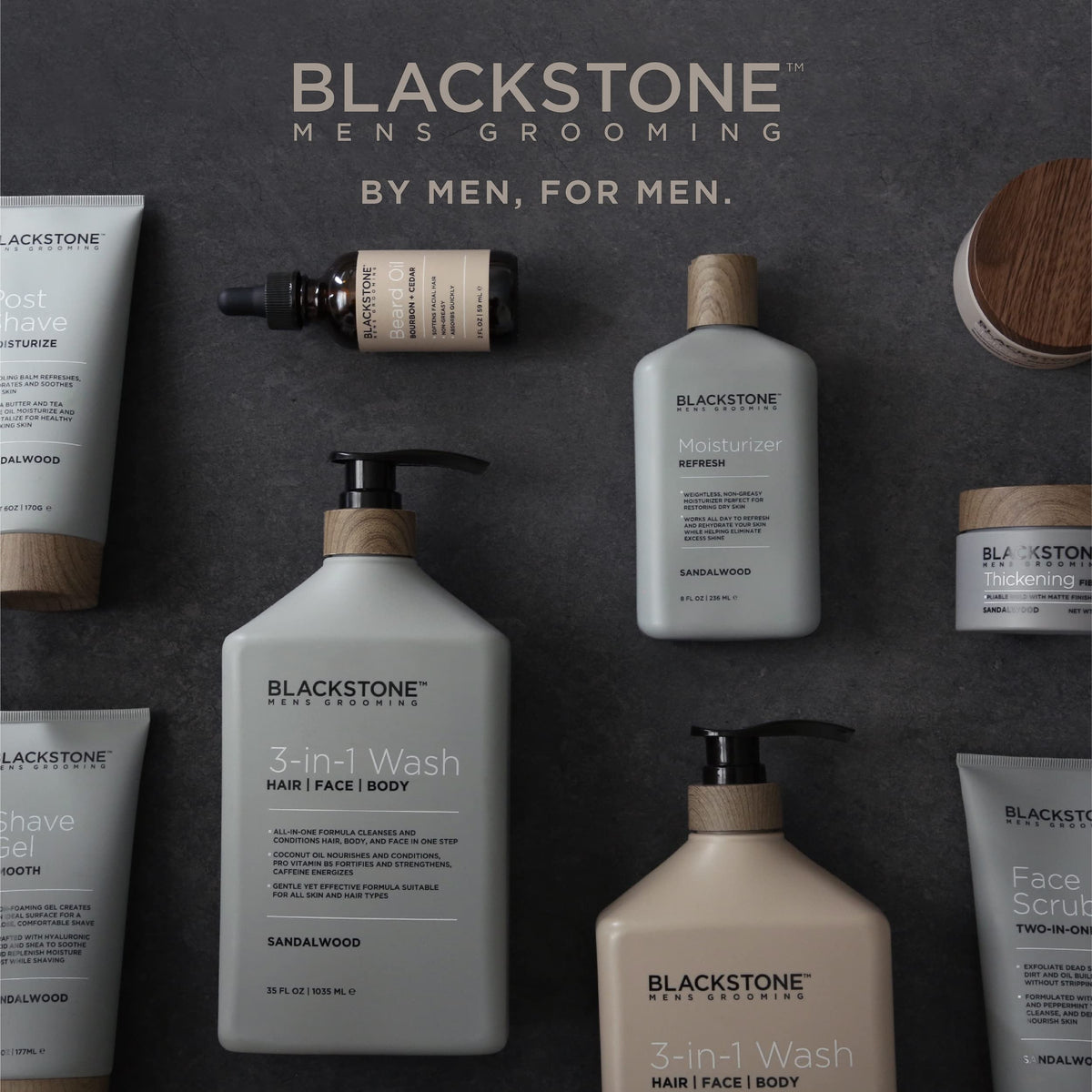 Blackstone pomade on bathroom vanity showing grooming routine confidence