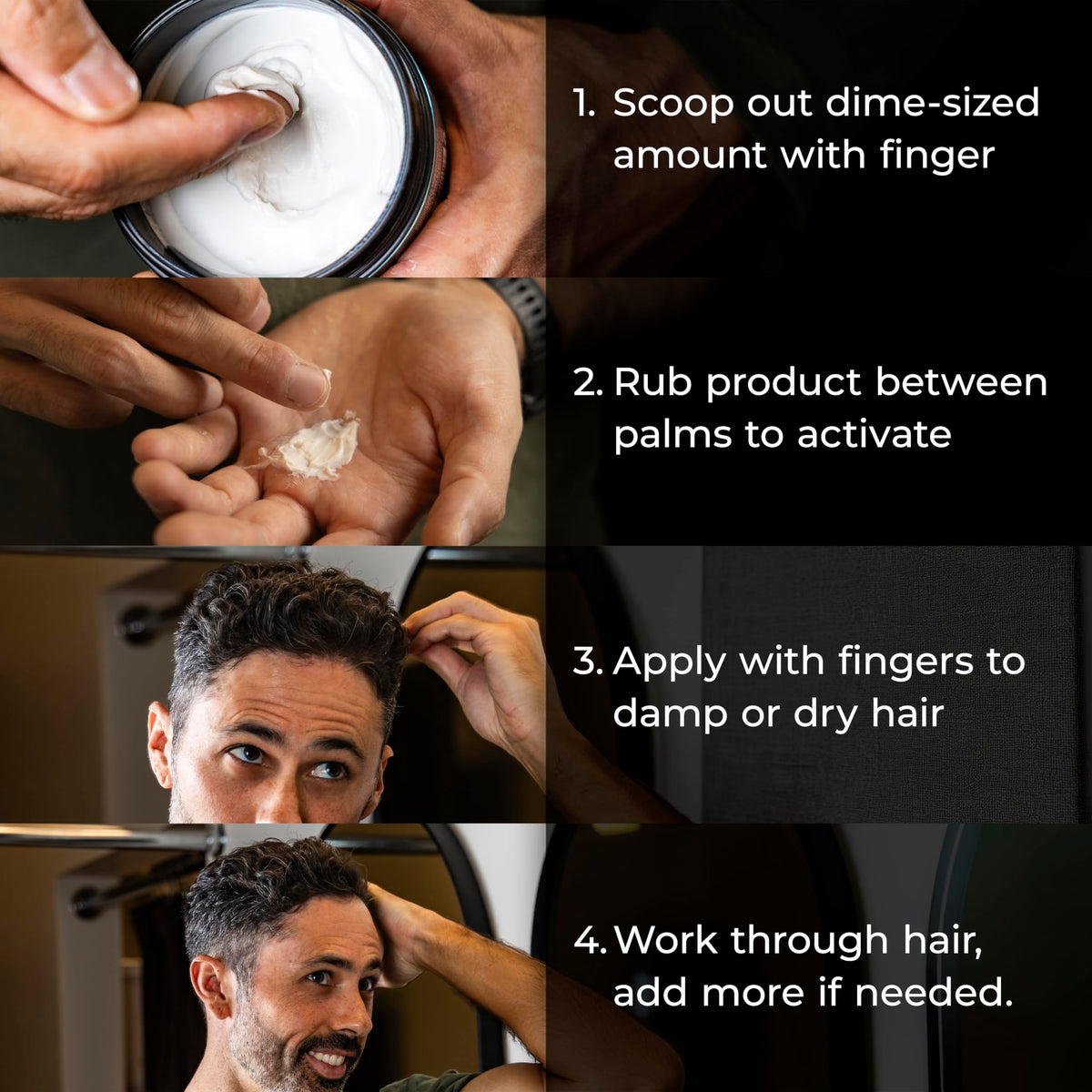 Blackwood For Men cream on hand demonstrating smooth application and quick spreadability