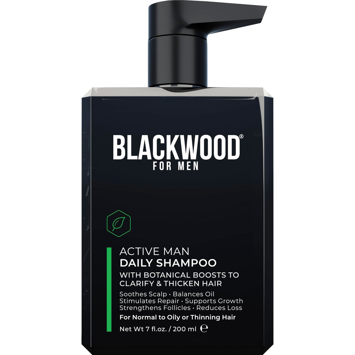 Blackwood For Men front packaging showing product and benefits