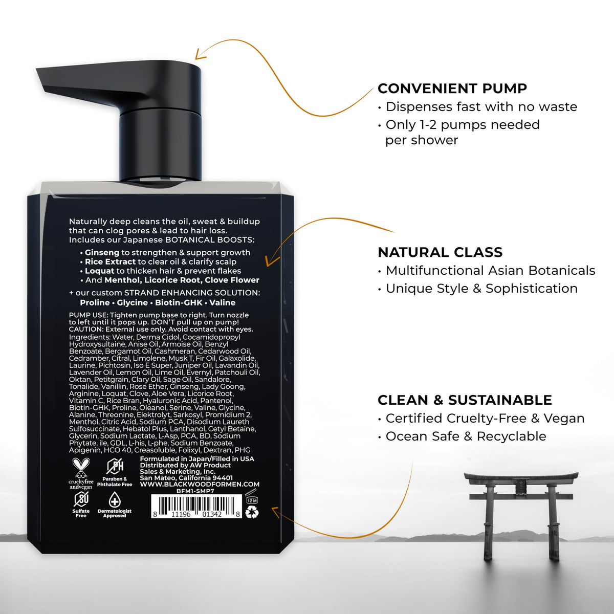 Blackwood For Men shampoo texture on hand highlighting smooth lather