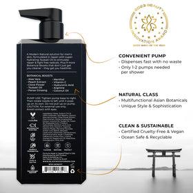 Blackwood For Men pump dispensing gel highlighting easy application and control