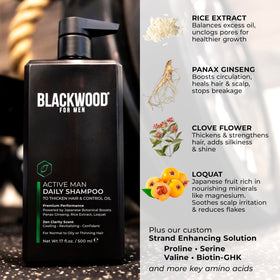 Blackwood For Men shampoo in hand during shower demonstrating post-workout refresh