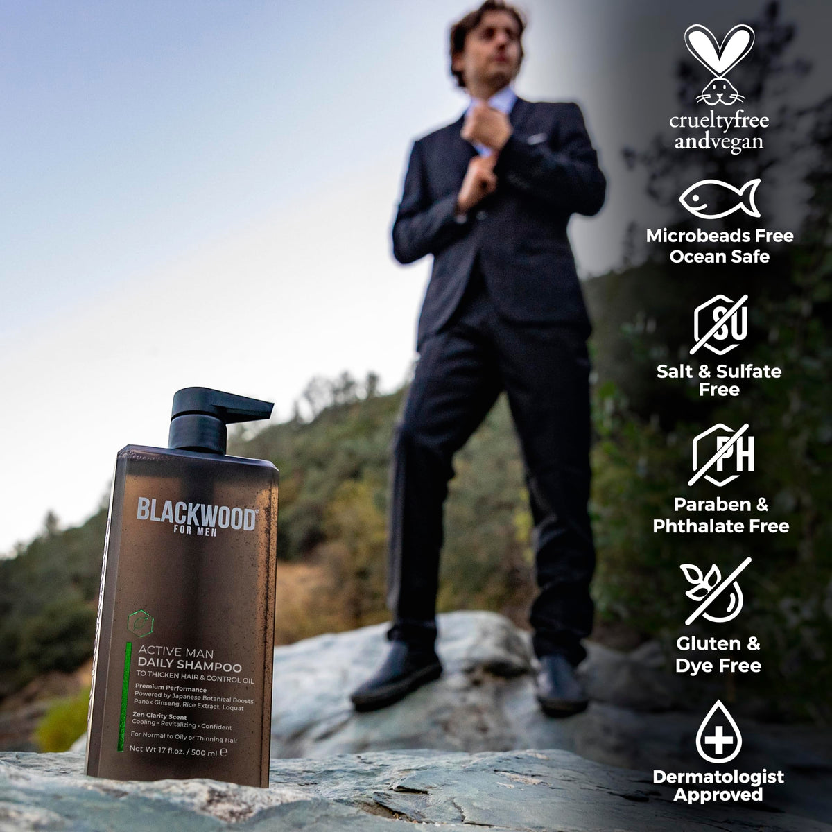 Blackwood For Men shampoo lather texture showing rich foam and gentle cleanse